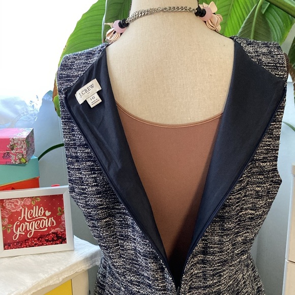 J. Crew sleeveless dress. Fringe across bust area, shoulders, and bottom hem. - Picture 4 of 6